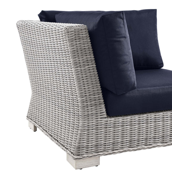 Conway Outdoor Patio Wicker Rattan Corner Chair - view 24