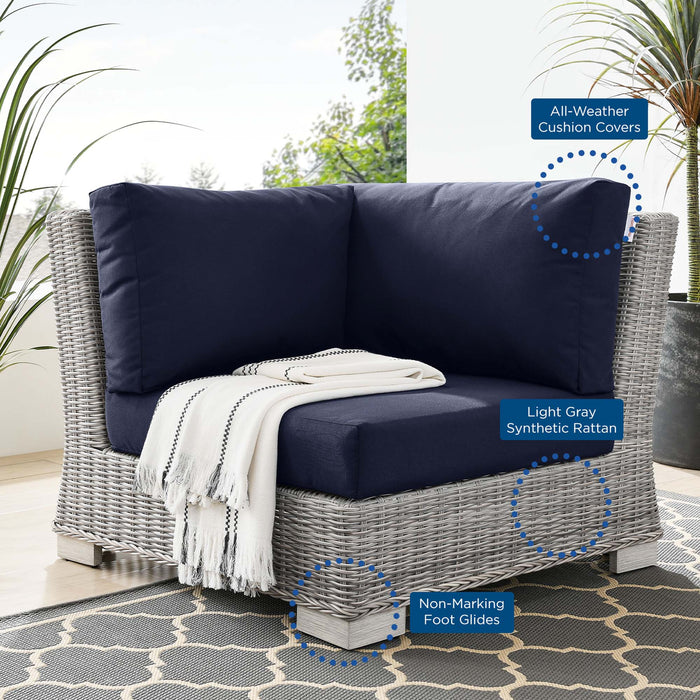 Conway Outdoor Patio Wicker Rattan Corner Chair - view 19