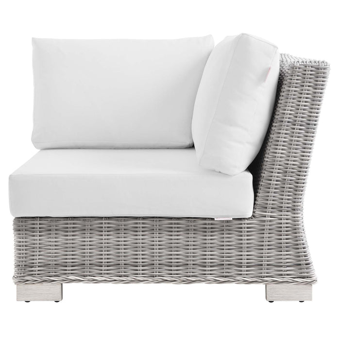 Conway Outdoor Patio Wicker Rattan Corner Chair - view 30