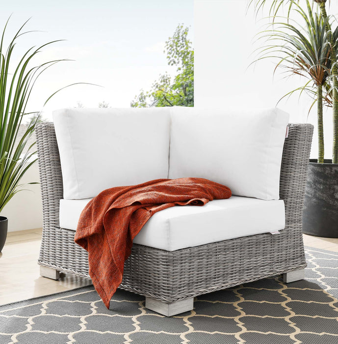 Conway Outdoor Patio Wicker Rattan Corner Chair - view 25