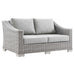 Conway Outdoor Patio Wicker Rattan Loveseat - alternate angle view