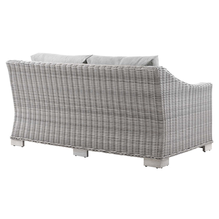 Conway Outdoor Patio Wicker Rattan Loveseat - view 6