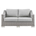 Conway Outdoor Patio Wicker Rattan Loveseat - view 7
