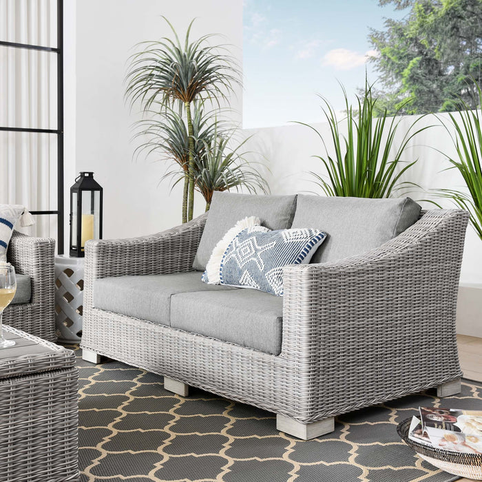 Conway Outdoor Patio Wicker Rattan Loveseat - Modway \outdoor\sofas & sectionals