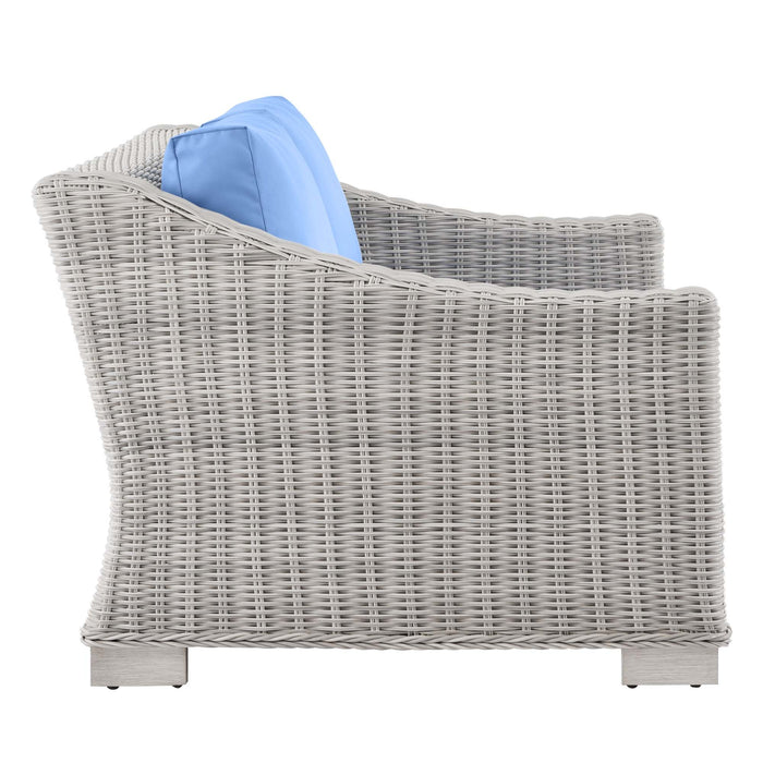 Conway Outdoor Patio Wicker Rattan Loveseat - view 13