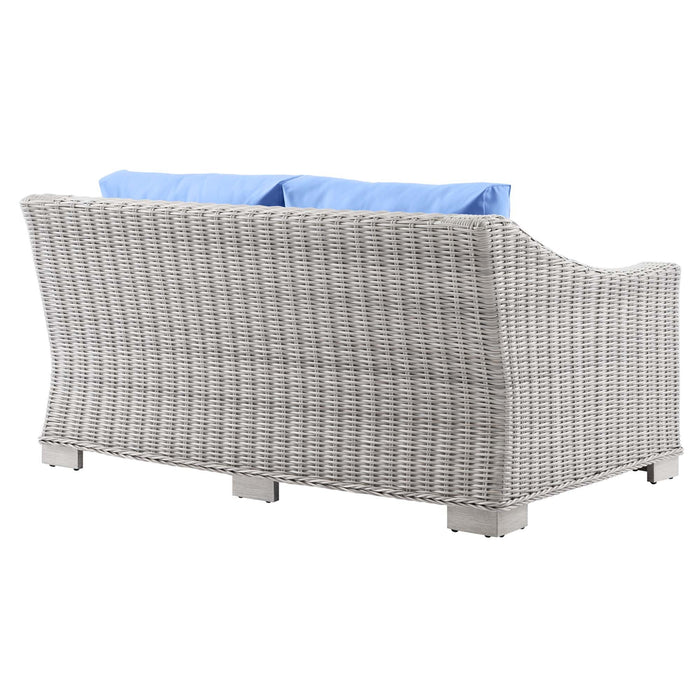 Conway Outdoor Patio Wicker Rattan Loveseat - view 14