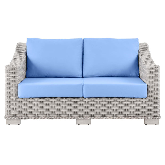 Conway Outdoor Patio Wicker Rattan Loveseat - view 15