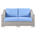 Conway Outdoor Patio Wicker Rattan Loveseat - view 15