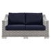 Conway Outdoor Patio Wicker Rattan Loveseat - view 23