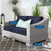 Conway Outdoor Patio Wicker Rattan Loveseat - view 20