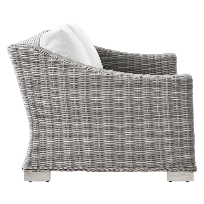 Conway Outdoor Patio Wicker Rattan Loveseat - view 29