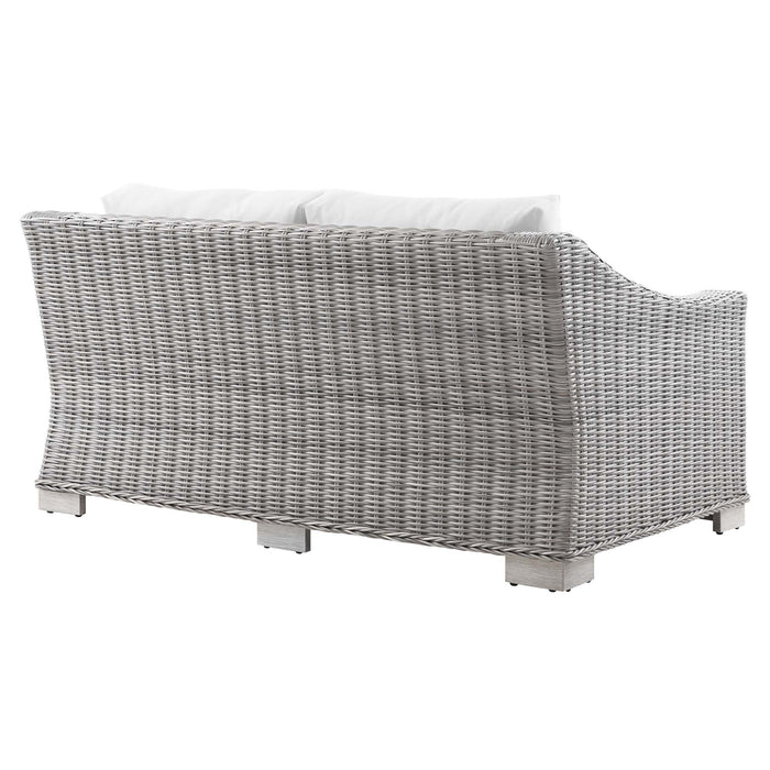 Conway Outdoor Patio Wicker Rattan Loveseat - view 30
