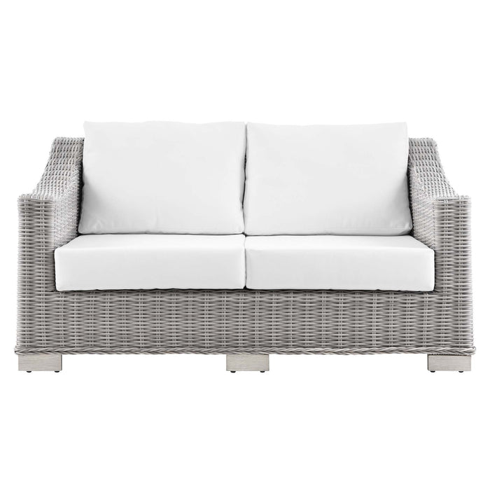 Conway Outdoor Patio Wicker Rattan Loveseat - view 31