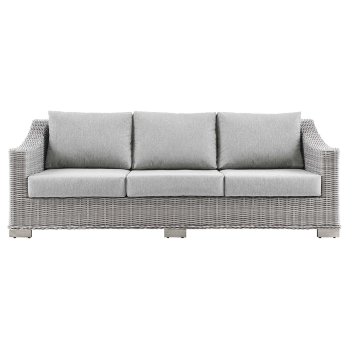 Conway Outdoor Patio Wicker Rattan Sofa - view 7