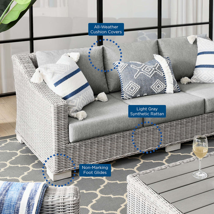Conway Outdoor Patio Wicker Rattan Sofa - in lifestyle setting