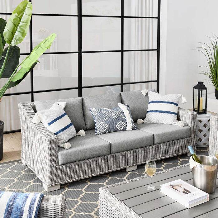 Conway Outdoor Patio Wicker Rattan Sofa - Modway \outdoor\sofas & sectionals
