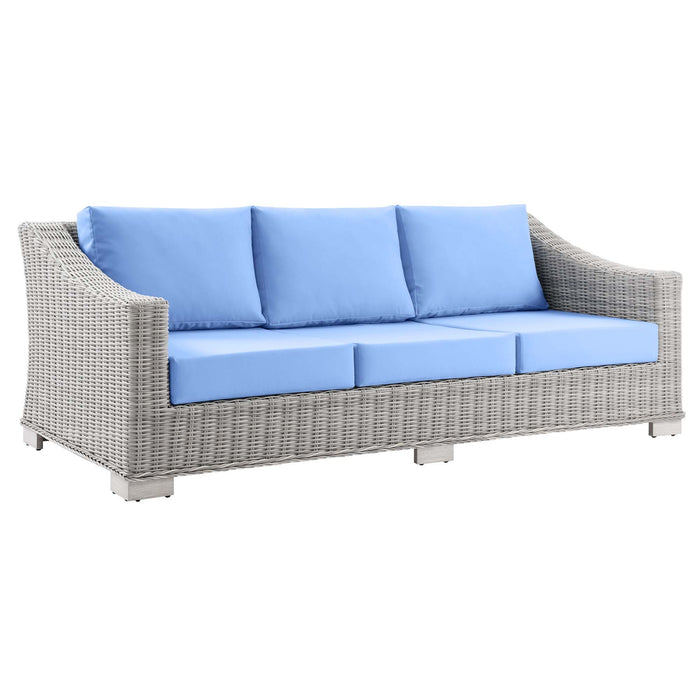 Conway Outdoor Patio Wicker Rattan Sofa - view 10