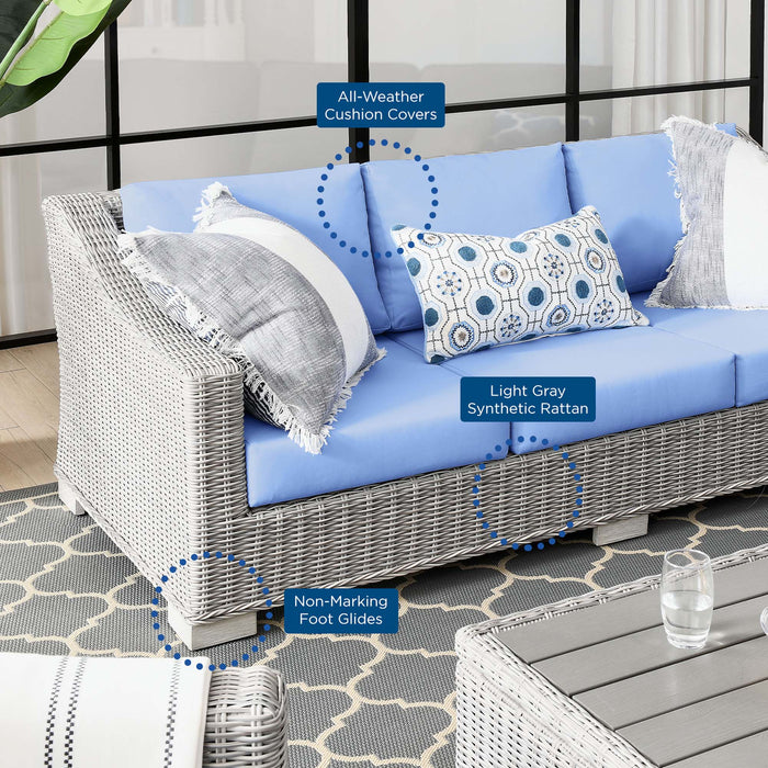 Conway Outdoor Patio Wicker Rattan Sofa - view 11