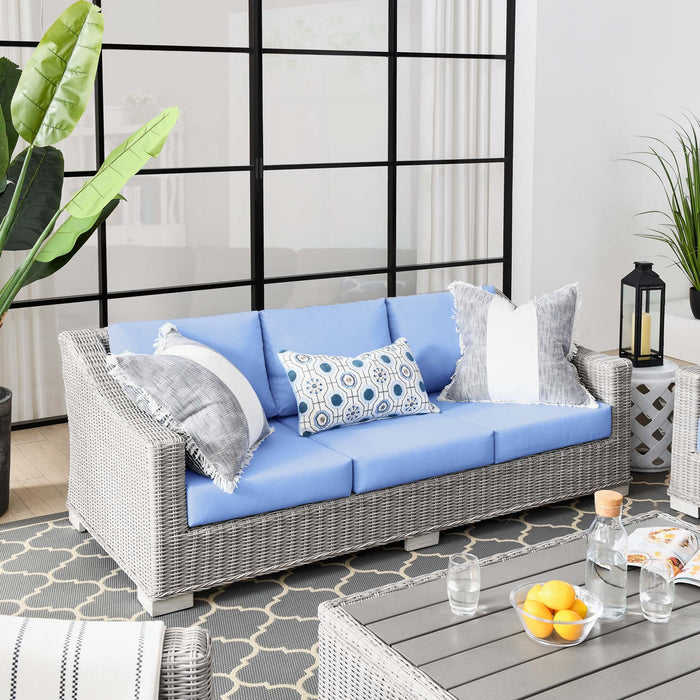 Conway Outdoor Patio Wicker Rattan Sofa - view 9
