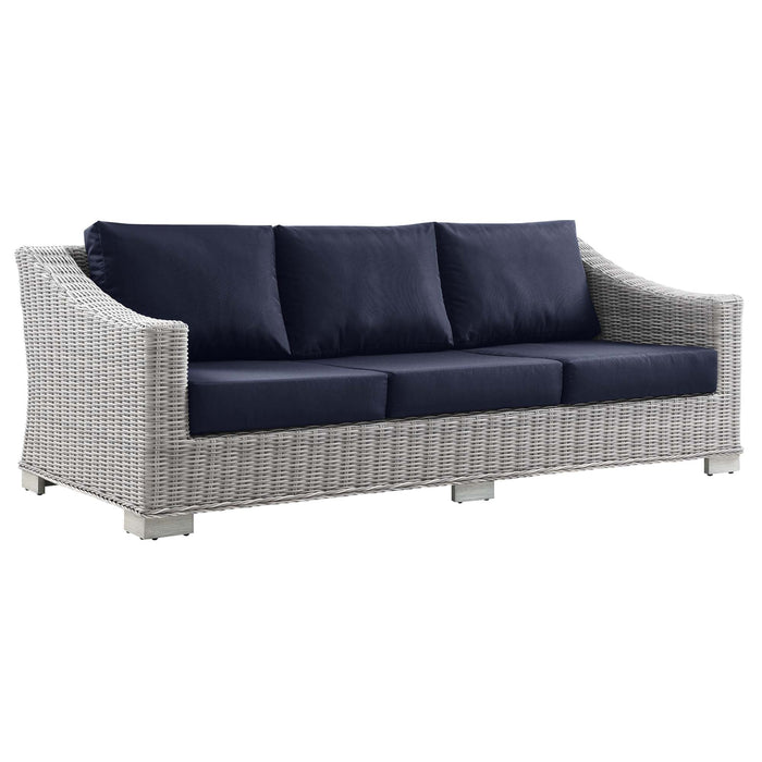 Conway Outdoor Patio Wicker Rattan Sofa - view 18
