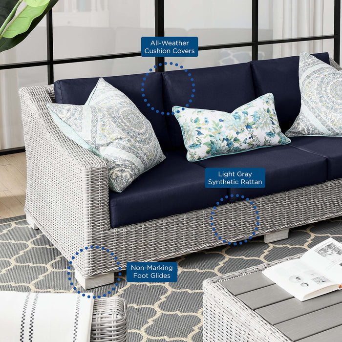 Conway Outdoor Patio Wicker Rattan Sofa - view 20