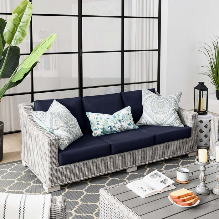 Conway Outdoor Patio Wicker Rattan Sofa - view 17