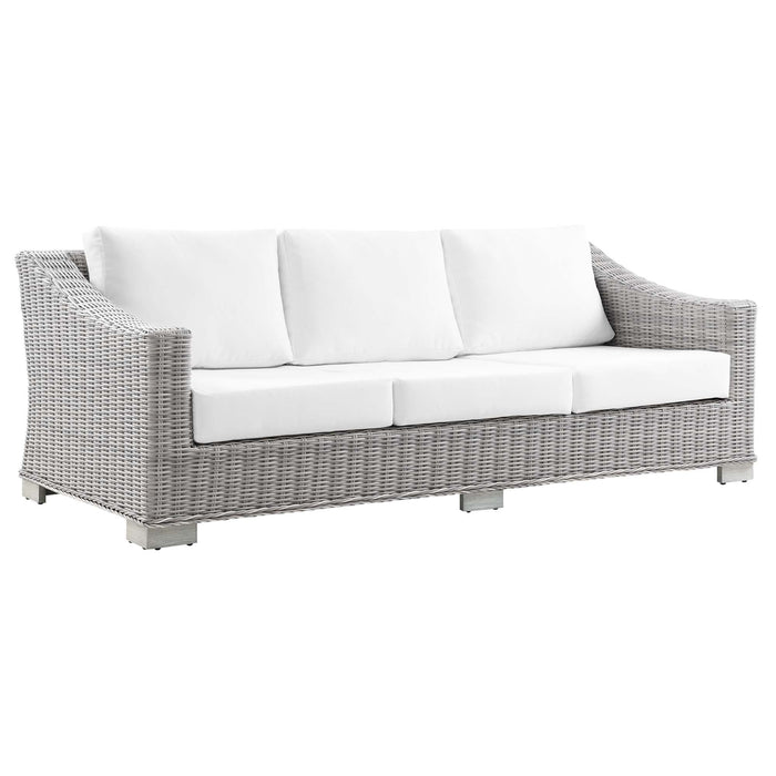 Conway Outdoor Patio Wicker Rattan Sofa - view 26