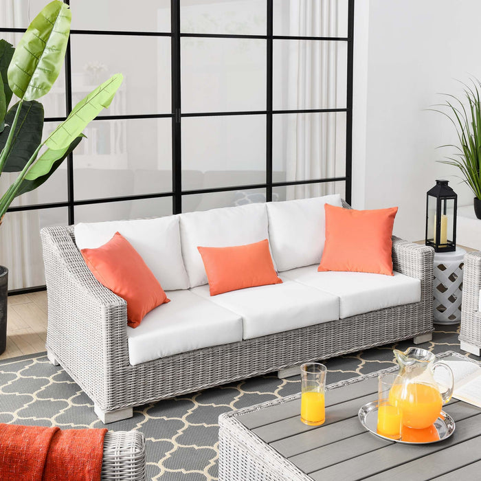 Conway Outdoor Patio Wicker Rattan Sofa - view 25