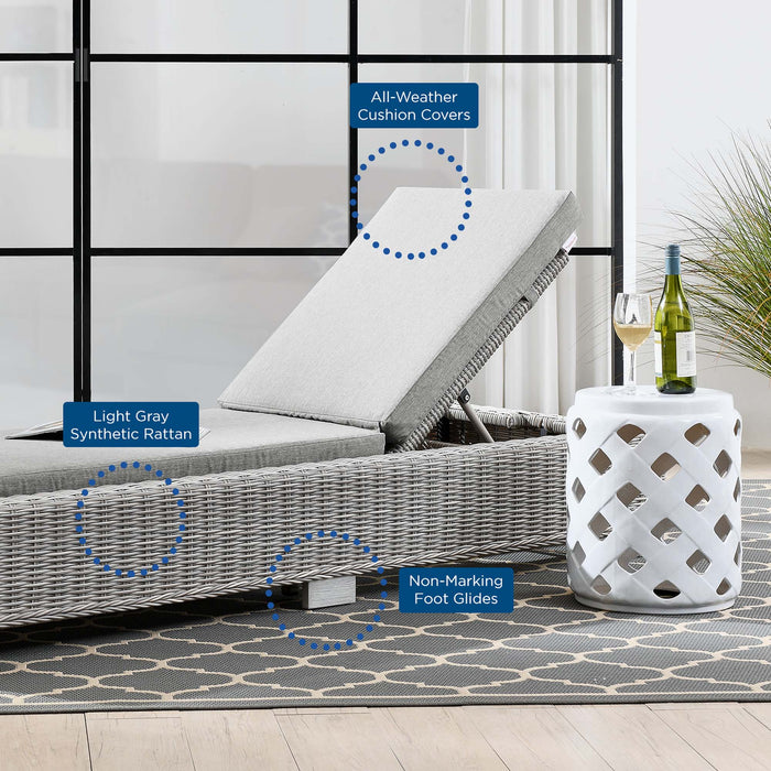 Conway Outdoor Patio Wicker Rattan Chaise Lounge - in lifestyle setting