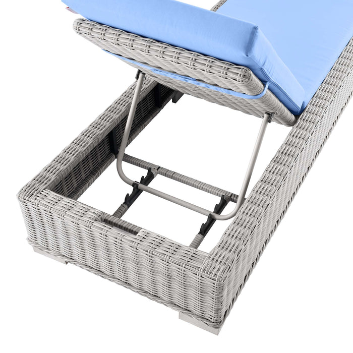 Conway Outdoor Patio Wicker Rattan Chaise Lounge - view 36