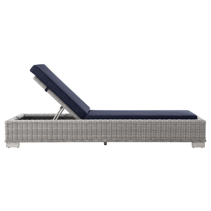 Conway Outdoor Patio Wicker Rattan Chaise Lounge - view 14