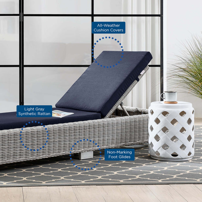 Conway Outdoor Patio Wicker Rattan Chaise Lounge - view 13