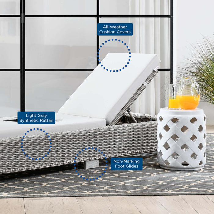 Conway Outdoor Patio Wicker Rattan Chaise Lounge - view 22