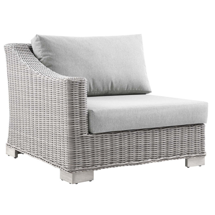 Conway Outdoor Patio Wicker Rattan Left-Arm Chair - alternate angle view