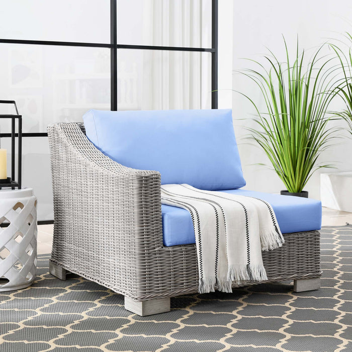 Conway Outdoor Patio Wicker Rattan Left-Arm Chair - view 9
