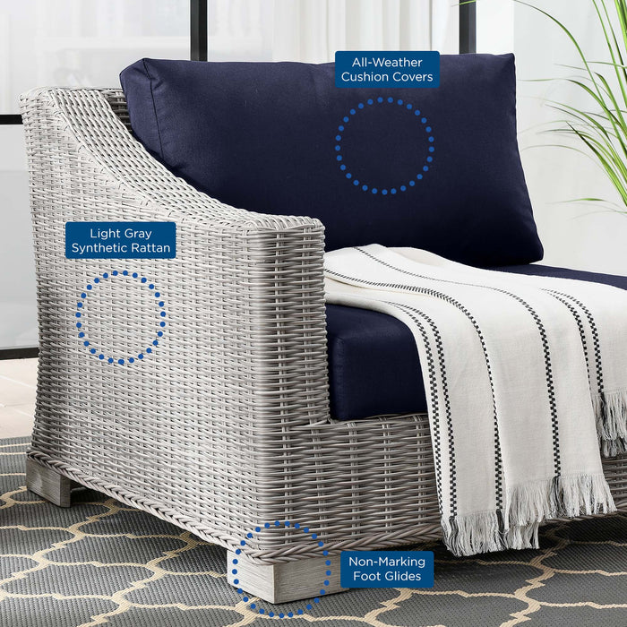 Conway Outdoor Patio Wicker Rattan Left-Arm Chair - view 19
