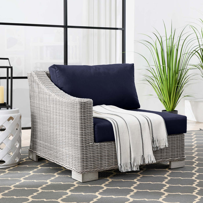Conway Outdoor Patio Wicker Rattan Left-Arm Chair - view 17
