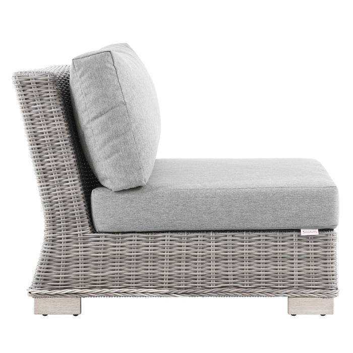 Conway Outdoor Patio Wicker Rattan Armless Chair - view 5