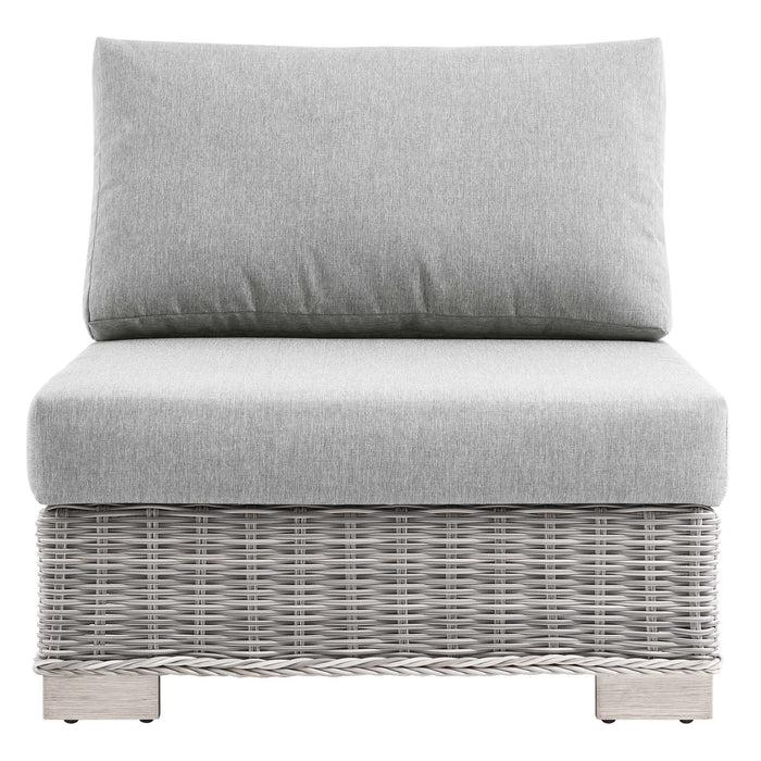Conway Outdoor Patio Wicker Rattan Armless Chair - view 7