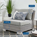 Conway Outdoor Patio Wicker Rattan Armless Chair - in lifestyle setting
