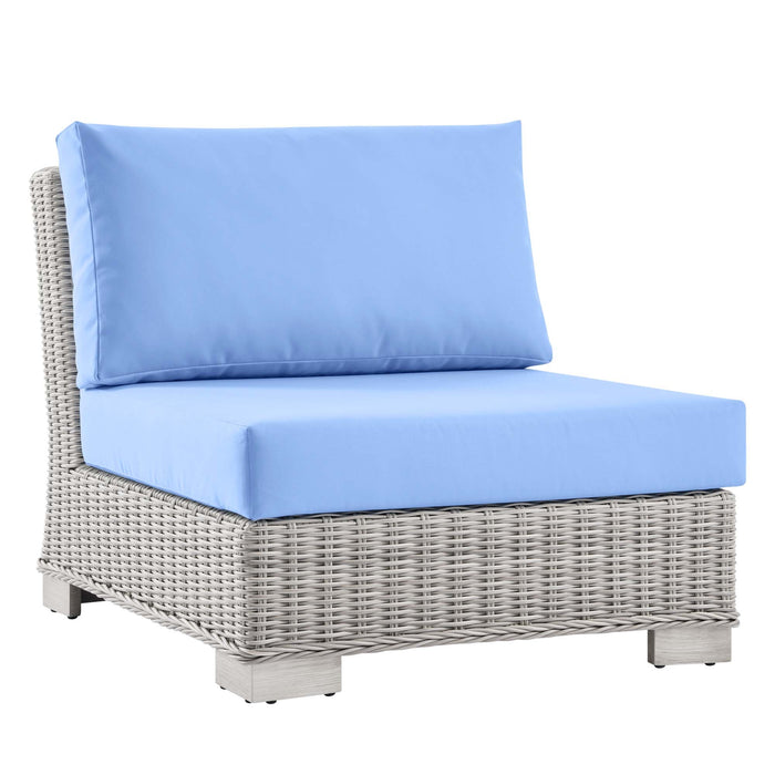 Conway Outdoor Patio Wicker Rattan Armless Chair - view 9