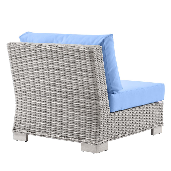 Conway Outdoor Patio Wicker Rattan Armless Chair - view 13