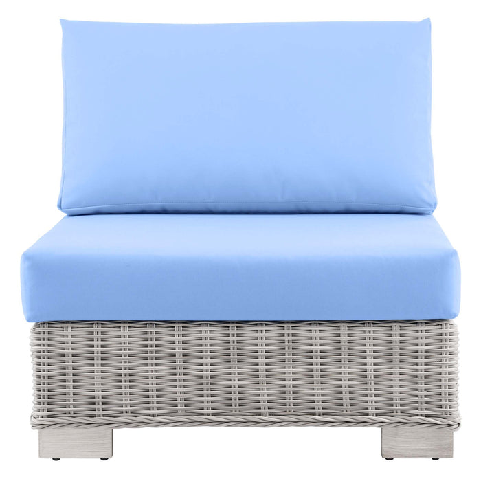 Conway Outdoor Patio Wicker Rattan Armless Chair - view 14