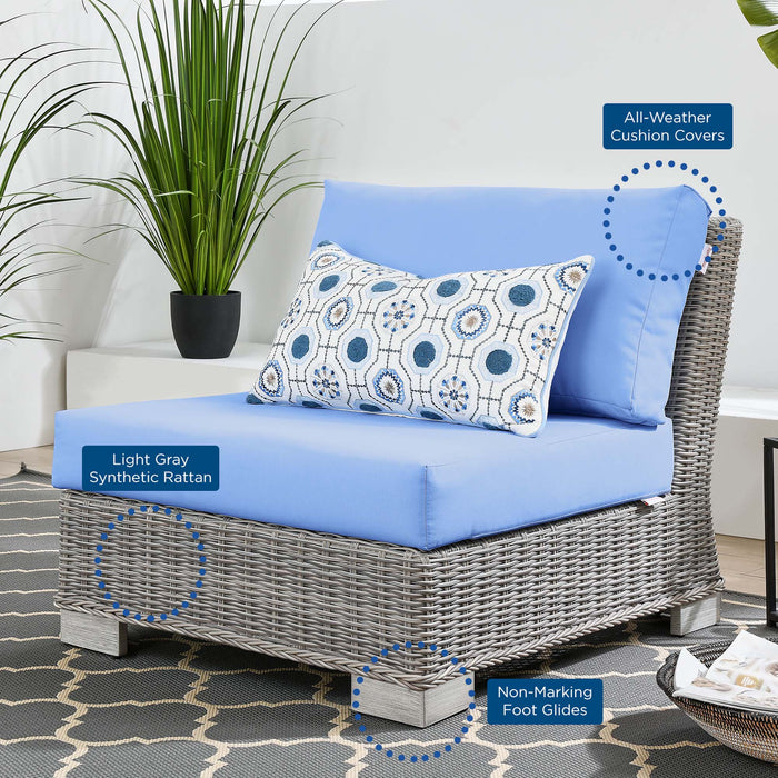 Conway Outdoor Patio Wicker Rattan Armless Chair - view 10