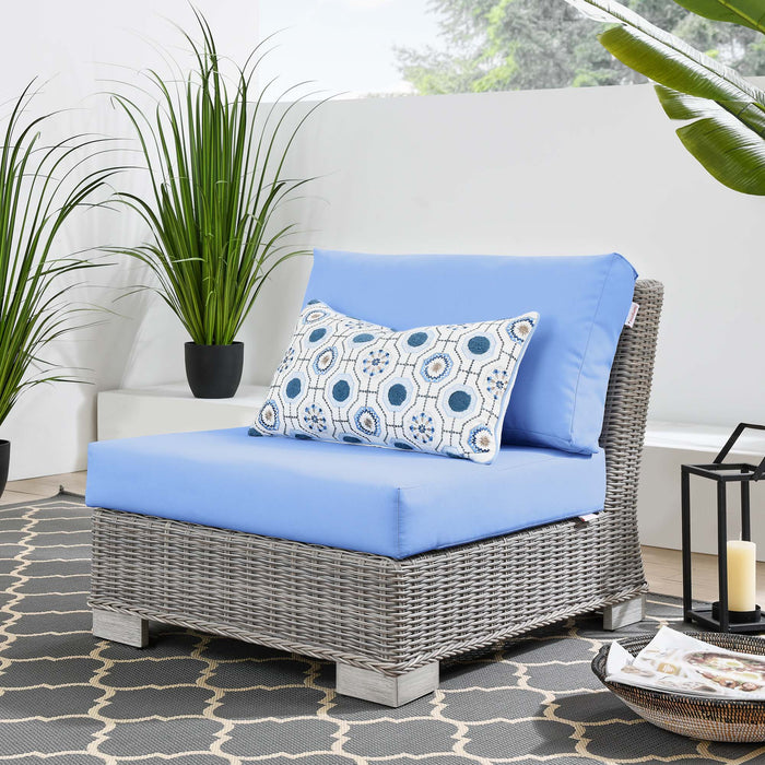 Conway Outdoor Patio Wicker Rattan Armless Chair - view 8