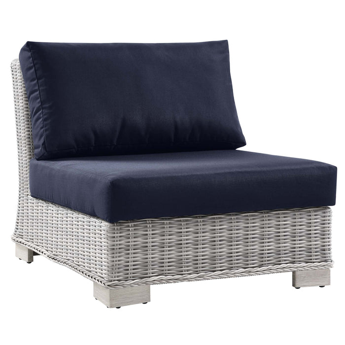 Conway Outdoor Patio Wicker Rattan Armless Chair - view 16