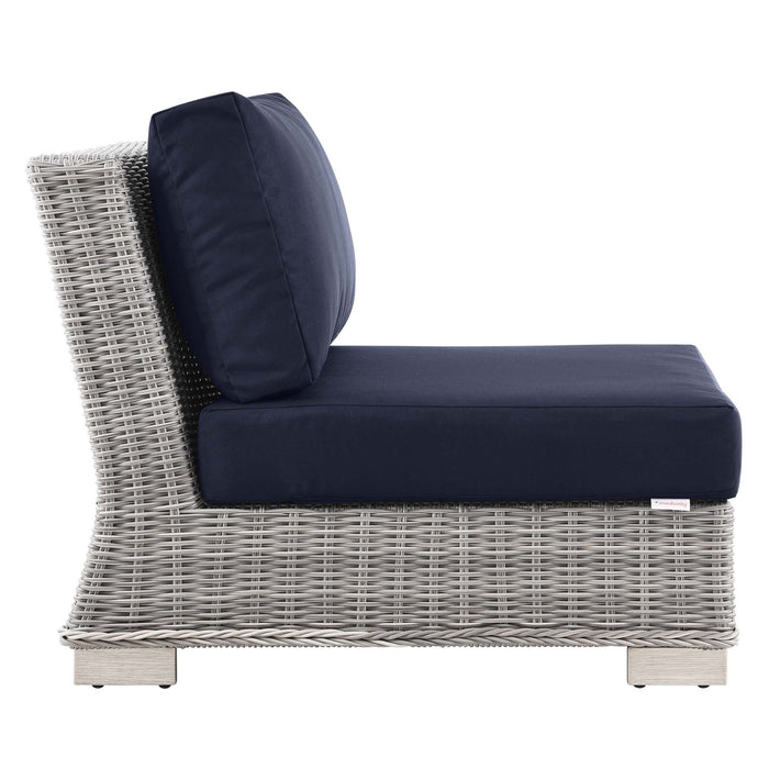 Conway Outdoor Patio Wicker Rattan Armless Chair - view 19