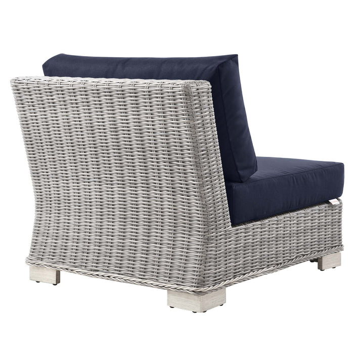 Conway Outdoor Patio Wicker Rattan Armless Chair - view 20