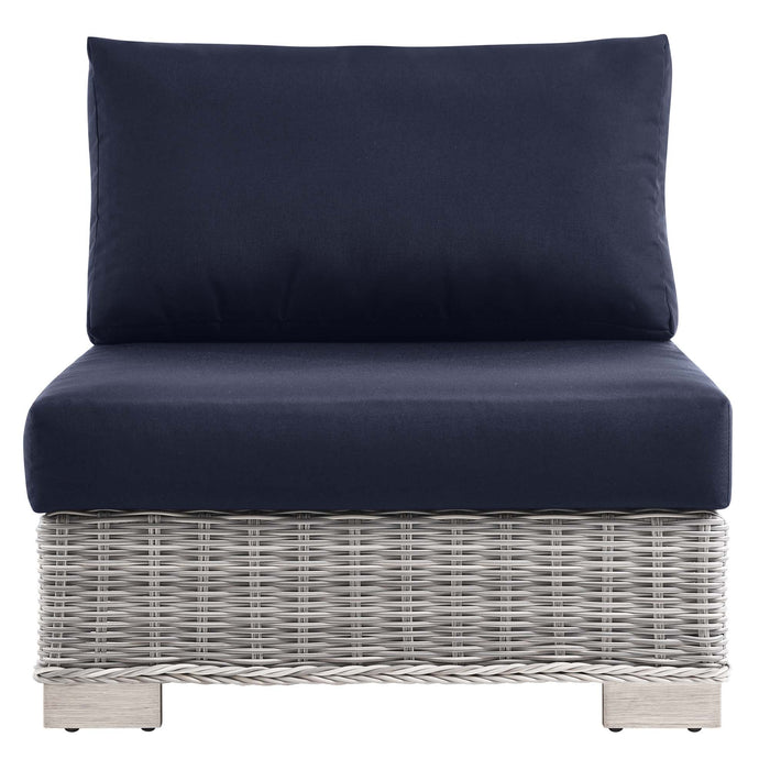 Conway Outdoor Patio Wicker Rattan Armless Chair - view 21