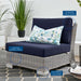 Conway Outdoor Patio Wicker Rattan Armless Chair - view 18